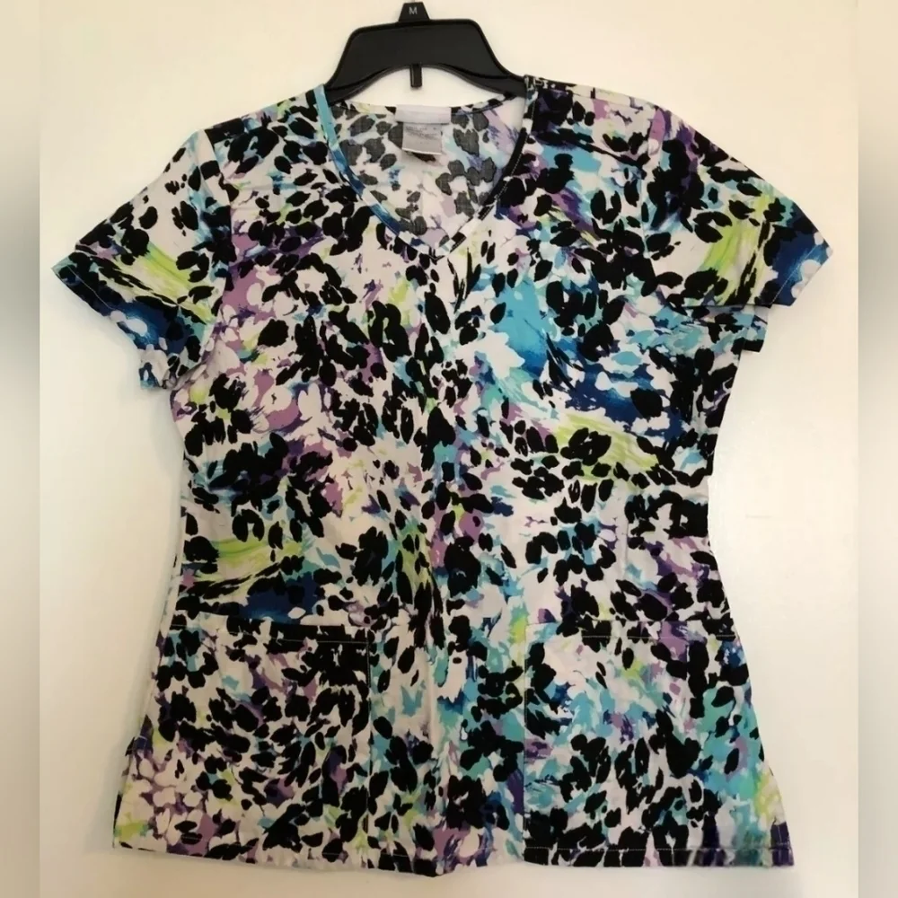 NWOT, ScrubStar, Women's Multicolor Scrub Top, Size: Medium, Gorgeous Top!!! - Picture 7 of 9